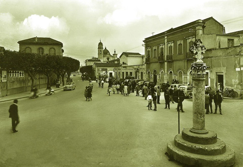 Veduta storica di Piazza Azuni a Quartu Sant’Elena